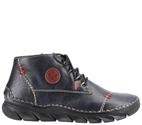 Ghete casual, dama, RIEKER, 55002-14 bleumarin, piele ecologica